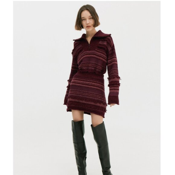 WNDERKAMMER Multi Yarn Knit Zip-up Purple Wool Sweater Top Size Small - Picture 5 of 11